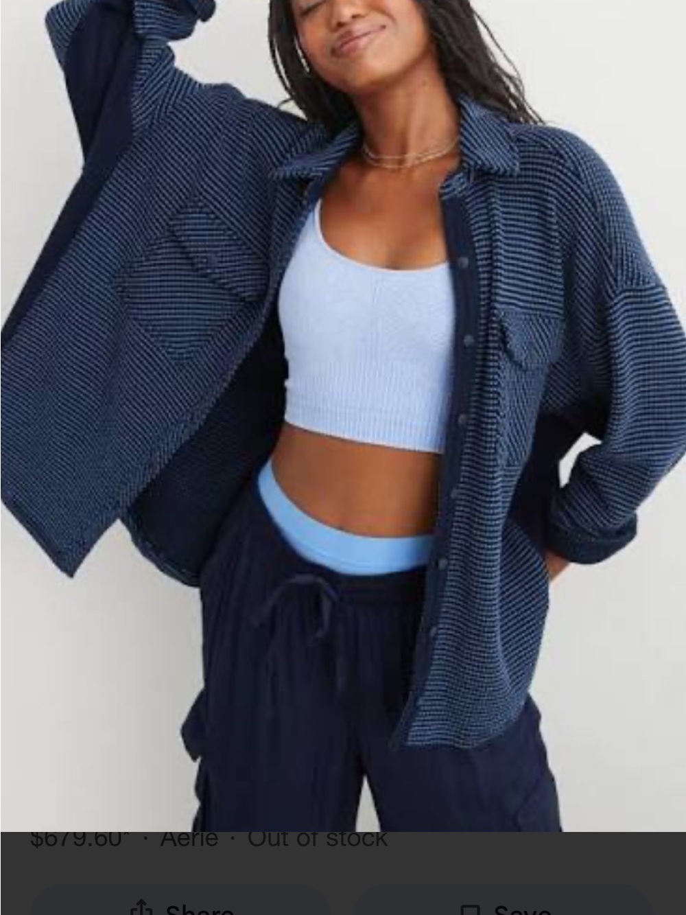 aerie OVERSIZED Navy LUMBER JANE 🥰🥰 HOT 🥵